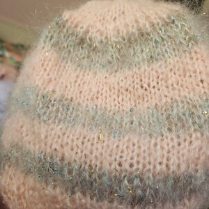 Chic Knit Beanie - Soft Pink and Gray